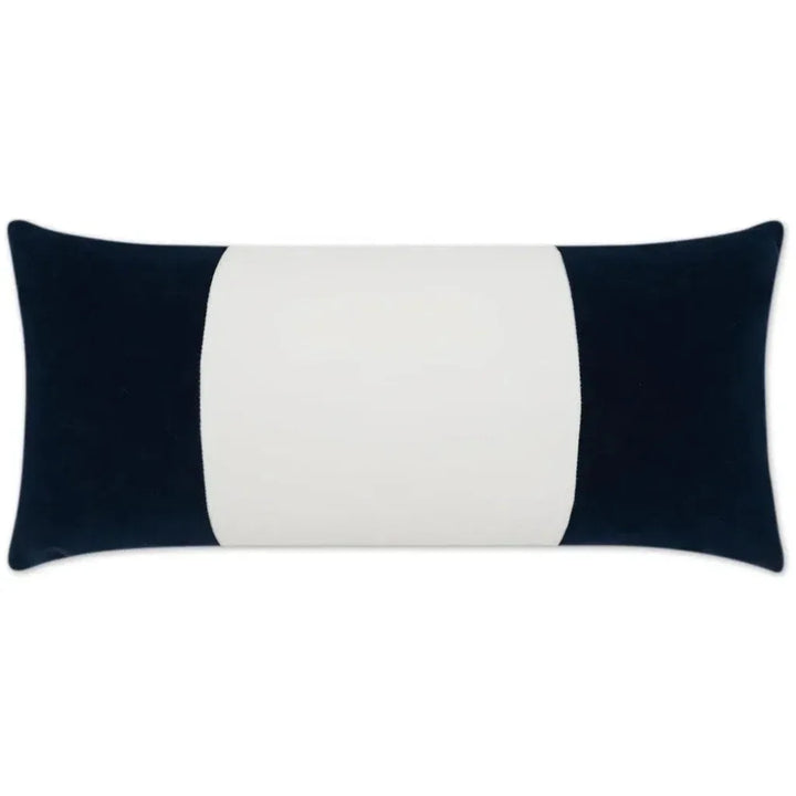 Outdoor Sundance Band Lumbar Pillow - Navy-Outdoor Pillows-D.V. Kap-LOOMLAN