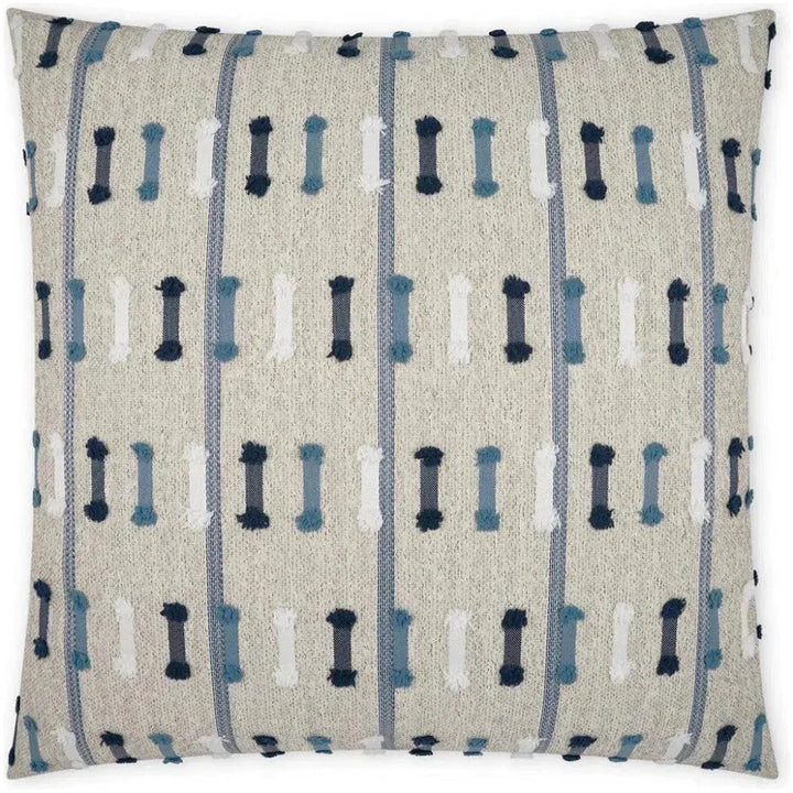 Outdoor Tassel Stripe Pillow - Blue-Outdoor Pillows-D.V. Kap-LOOMLAN