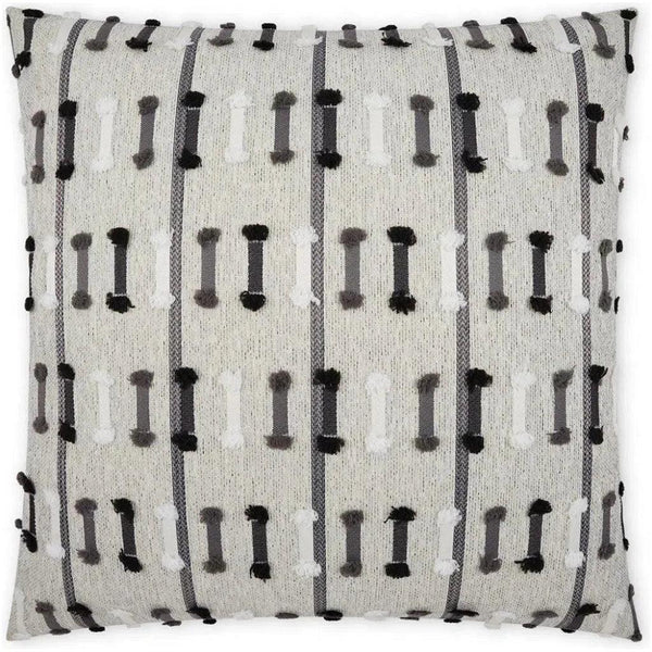 Outdoor Tassel Stripe Pillow - Grey-Outdoor Pillows-D.V. Kap-LOOMLAN