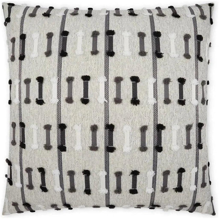 Outdoor Tassel Stripe Pillow - Grey-Outdoor Pillows-D.V. Kap-LOOMLAN