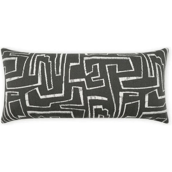 Outdoor Theon Lumbar Pillow - Onyx-Outdoor Pillows-D.V. Kap-LOOMLAN