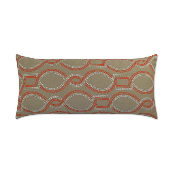Outdoor Twist Lumbar Pillow - Orange-Outdoor Pillows-D.V. KAP-LOOMLAN