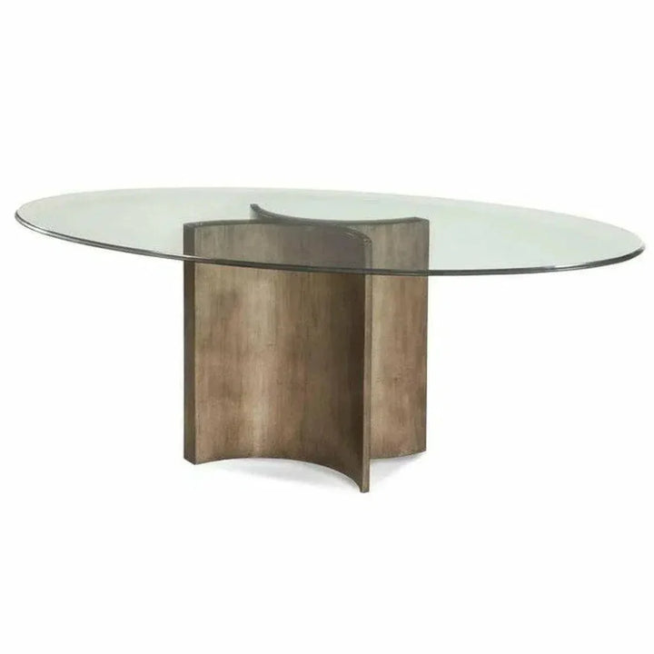 Oval Glass Bronzed Base Dining Table-Dining Tables-Bassett Mirror-LOOMLAN