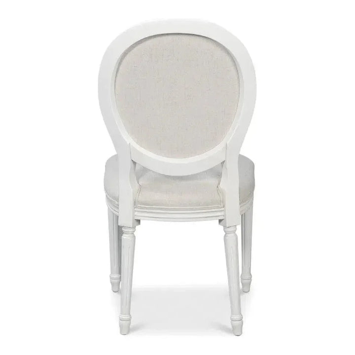 Oval Wood White Armless Side Chair 2PC - LOOMLAN - Sarreid - Accent Chairs