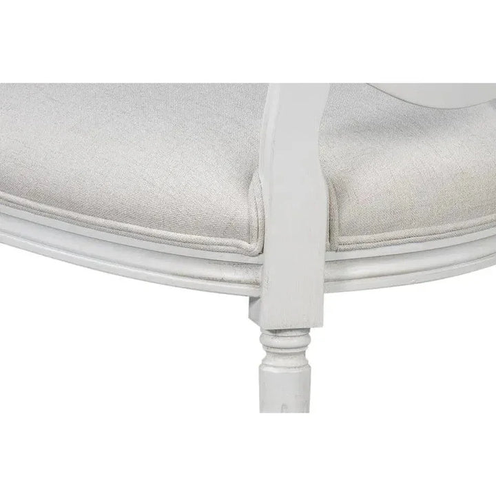 Oval Wood White Armless Side Chair 2PC - LOOMLAN - Sarreid - Accent Chairs