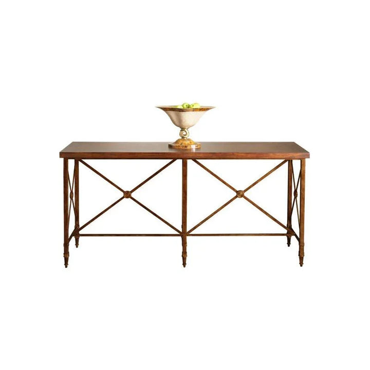 Overland Antique Gold Metal Based Console Table - LOOMLAN - Chelsea House - Console Tables