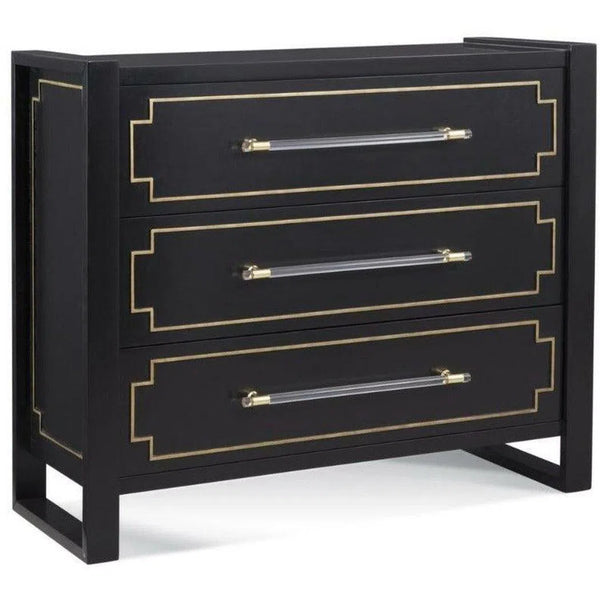 Oversized Black and Gold Modern Accent Cabinet Accent Cabinets LOOMLAN By Bassett Mirror