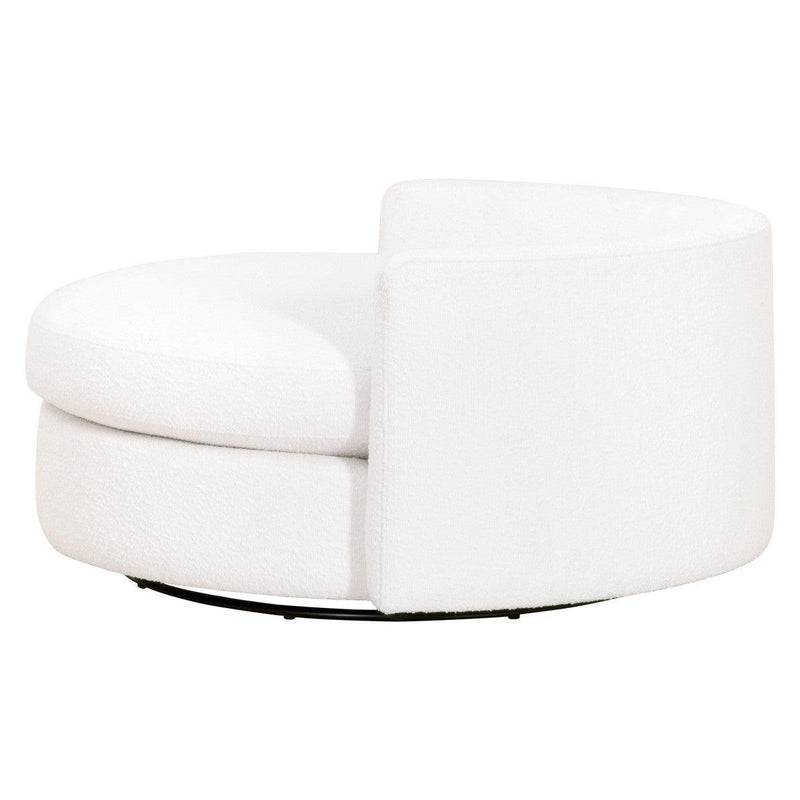 Oversized White Boucle Swivel Chair And A Half Club Chairs LOOMLAN By Essentials For Living