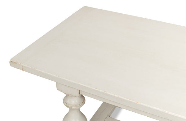 Owen Antique White Dining Table Seats 8 Reclaimed Wood-Dining Tables-Sarreid-LOOMLAN