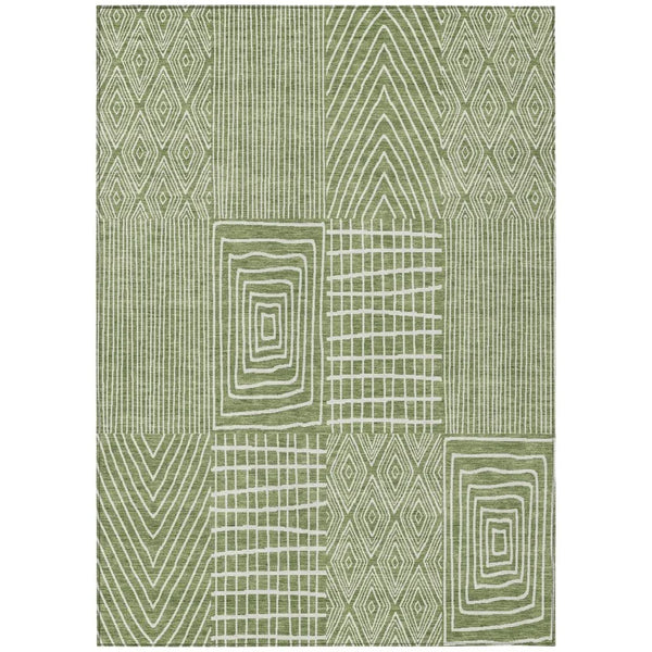 Owen Green Washable Indoor-Outdoor Rug-Outdoor Rugs-LOOMLAN Rugs-2'6" x 3'10"-LOOMLAN