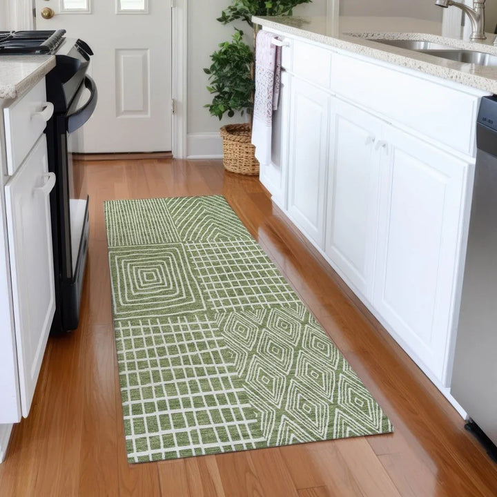 Owen Green Washable Indoor-Outdoor Rug-Outdoor Rugs-LOOMLAN Rugs-LOOMLAN
