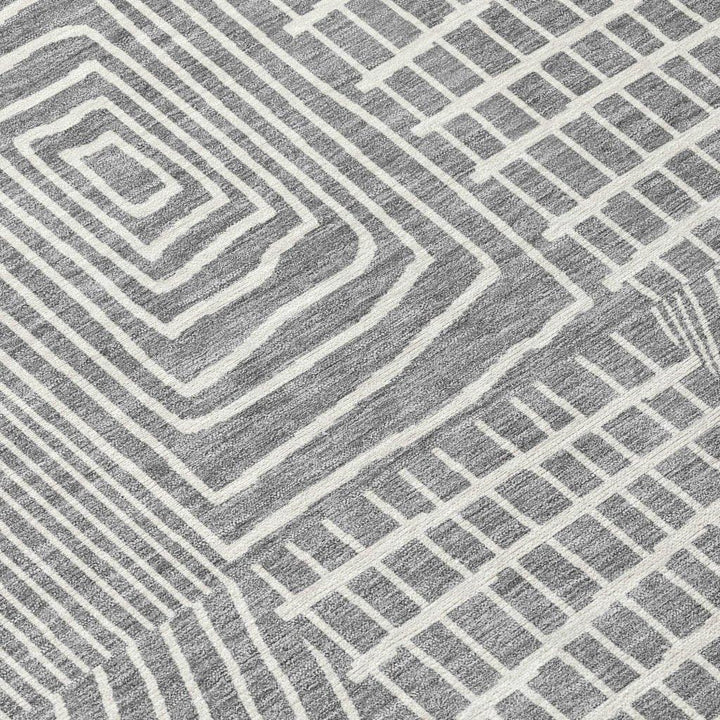 Owen Grey Washable Indoor-Outdoor Rug-Outdoor Rugs-LOOMLAN Rugs-LOOMLAN