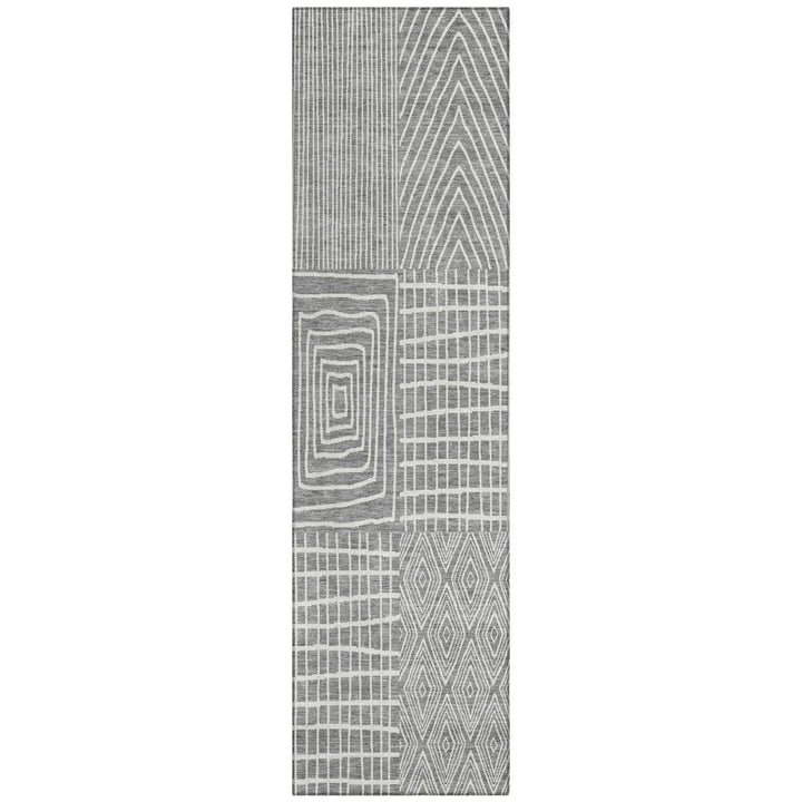 Owen Grey Washable Indoor-Outdoor Rug-Outdoor Rugs-LOOMLAN Rugs-2'3" x 7'6"-LOOMLAN