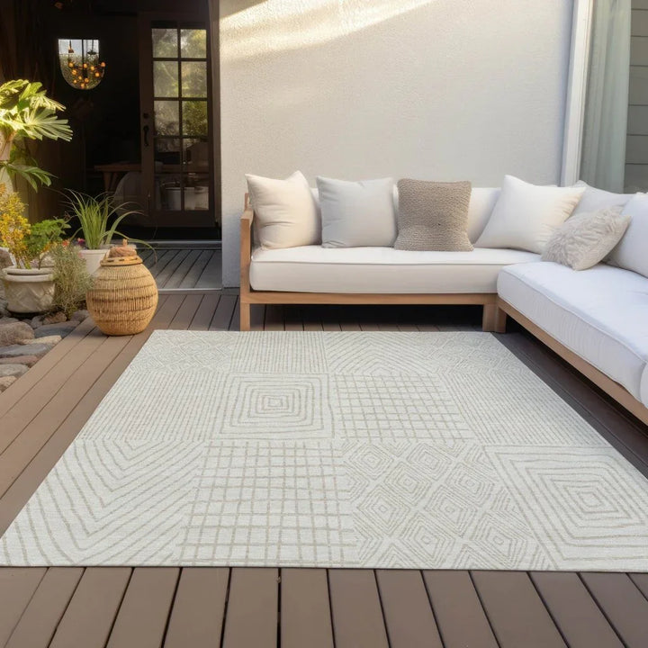 Owen Ivory Washable Indoor-Outdoor Rug-Outdoor Rugs-LOOMLAN Rugs-LOOMLAN