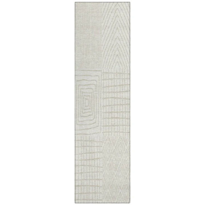 Owen Ivory Washable Indoor-Outdoor Rug-Outdoor Rugs-LOOMLAN Rugs-2'3" x 7'6"-LOOMLAN