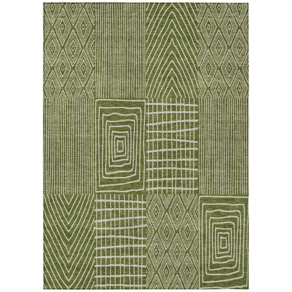 Owen Olive Washable Indoor-Outdoor Rug-Outdoor Rugs-LOOMLAN Rugs-2'6" x 3'10"-LOOMLAN