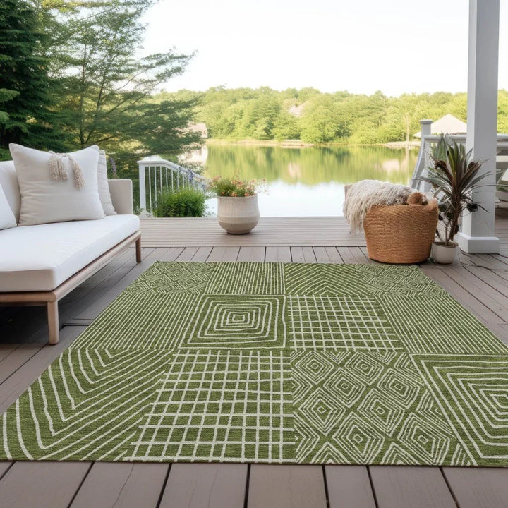 Owen Olive Washable Indoor-Outdoor Rug-Outdoor Rugs-LOOMLAN Rugs-LOOMLAN