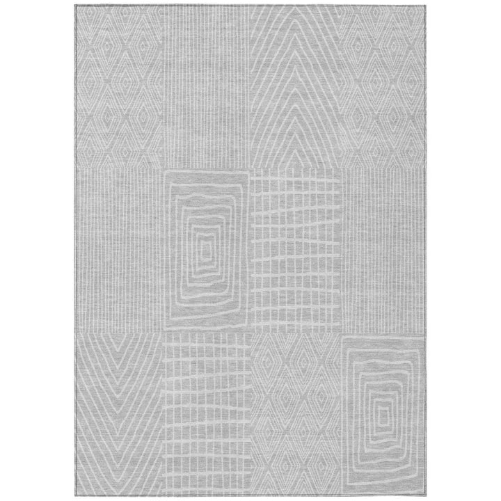 Owen Silver Washable Indoor-Outdoor Rug-Outdoor Rugs-LOOMLAN Rugs-2'6" x 3'10"-LOOMLAN