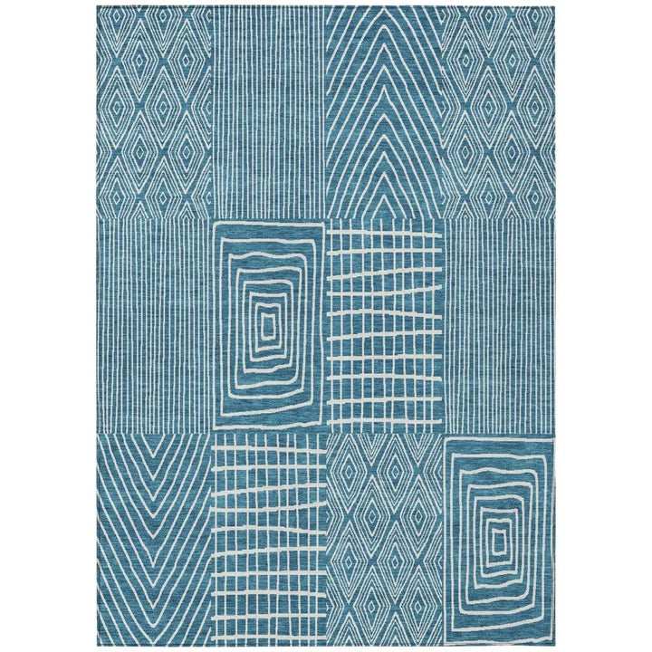 Owen Teal Washable Indoor-Outdoor Rug-Outdoor Rugs-LOOMLAN Rugs-2'6" x 3'10"-LOOMLAN