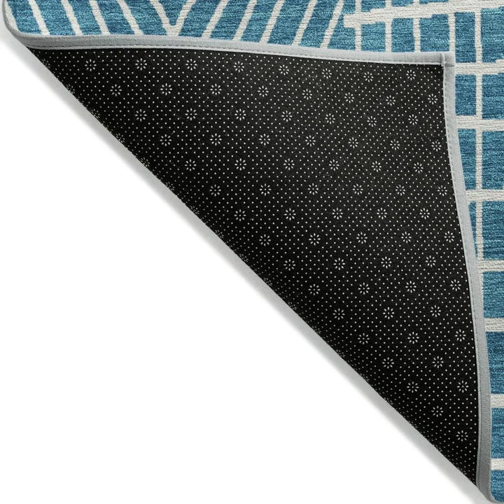 Owen Teal Washable Indoor-Outdoor Rug-Outdoor Rugs-LOOMLAN Rugs-LOOMLAN