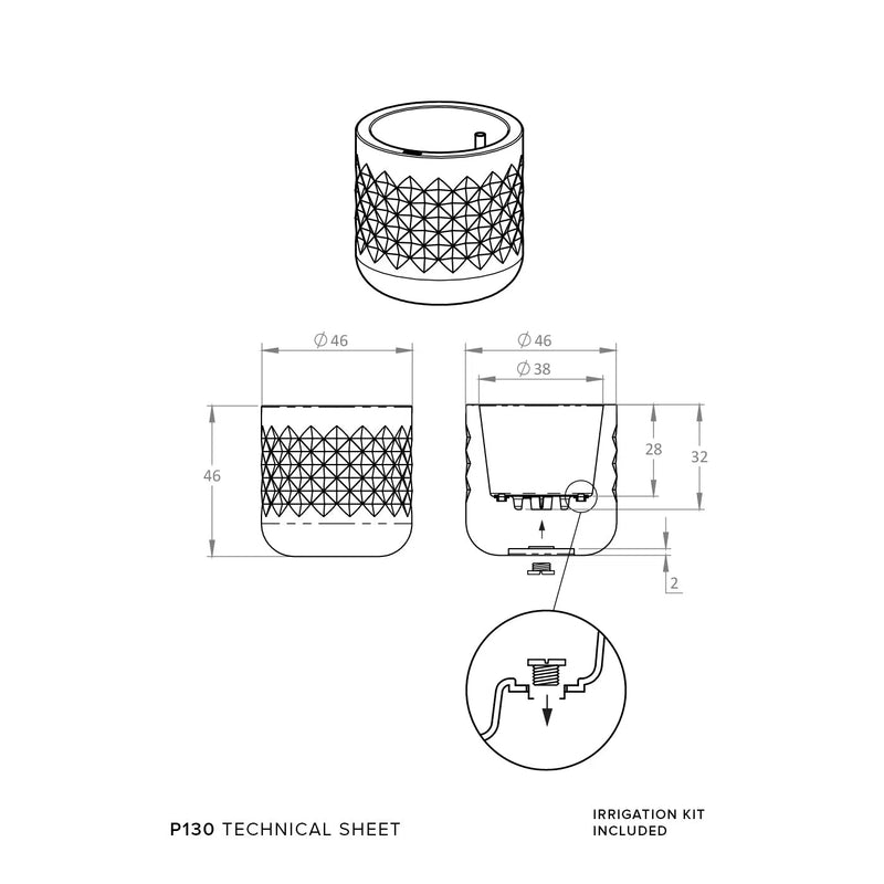 Clima Self-Watering System Outdoor Low Pyramid Planter