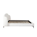 Path Metal and Oslo Ivory Fabric Low Profile Eastern King Bed