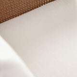 Piper Rattan and White Linen Fabric Sofa