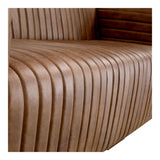 Castle Top-Grain Leather and Solid Pine Brown Sofa