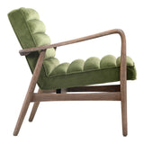Anderson Polyester Fiber and Ash Wood Green Armchair