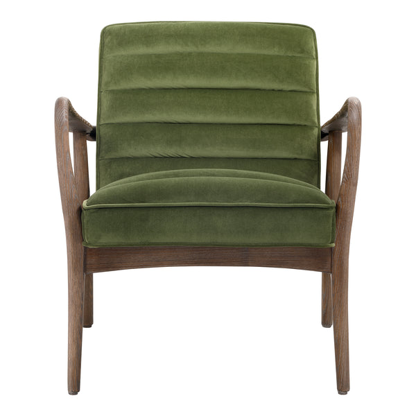 Anderson Polyester Fiber and Ash Wood Green Armchair