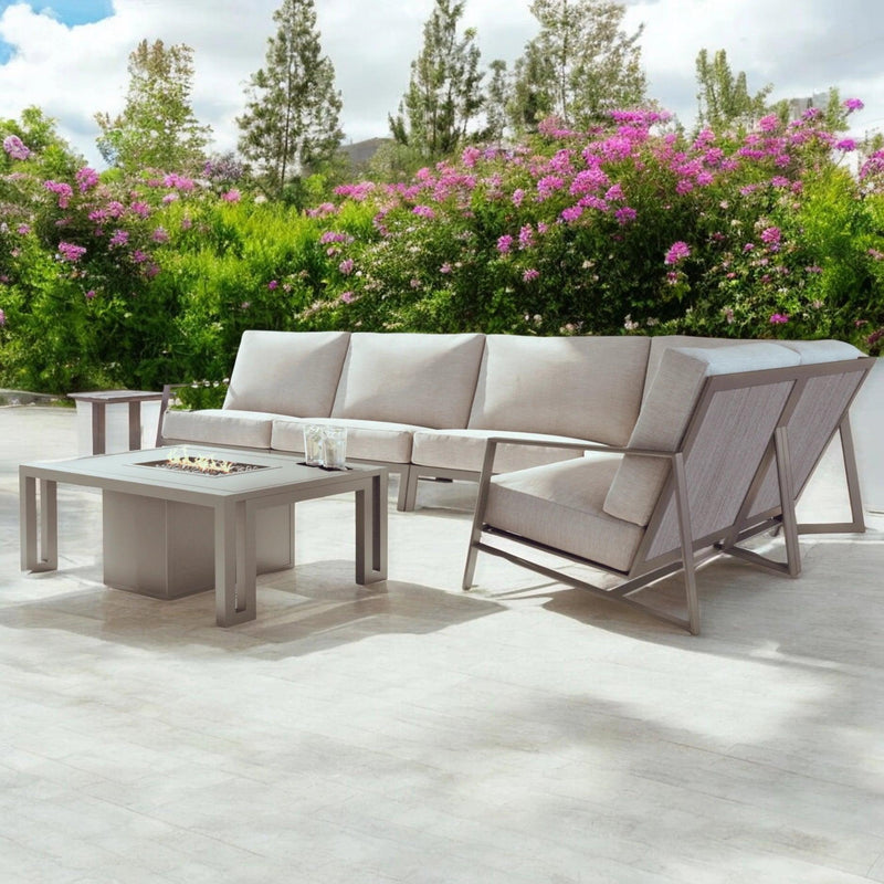 Prism Sectional Sofa Set With Firepit Table