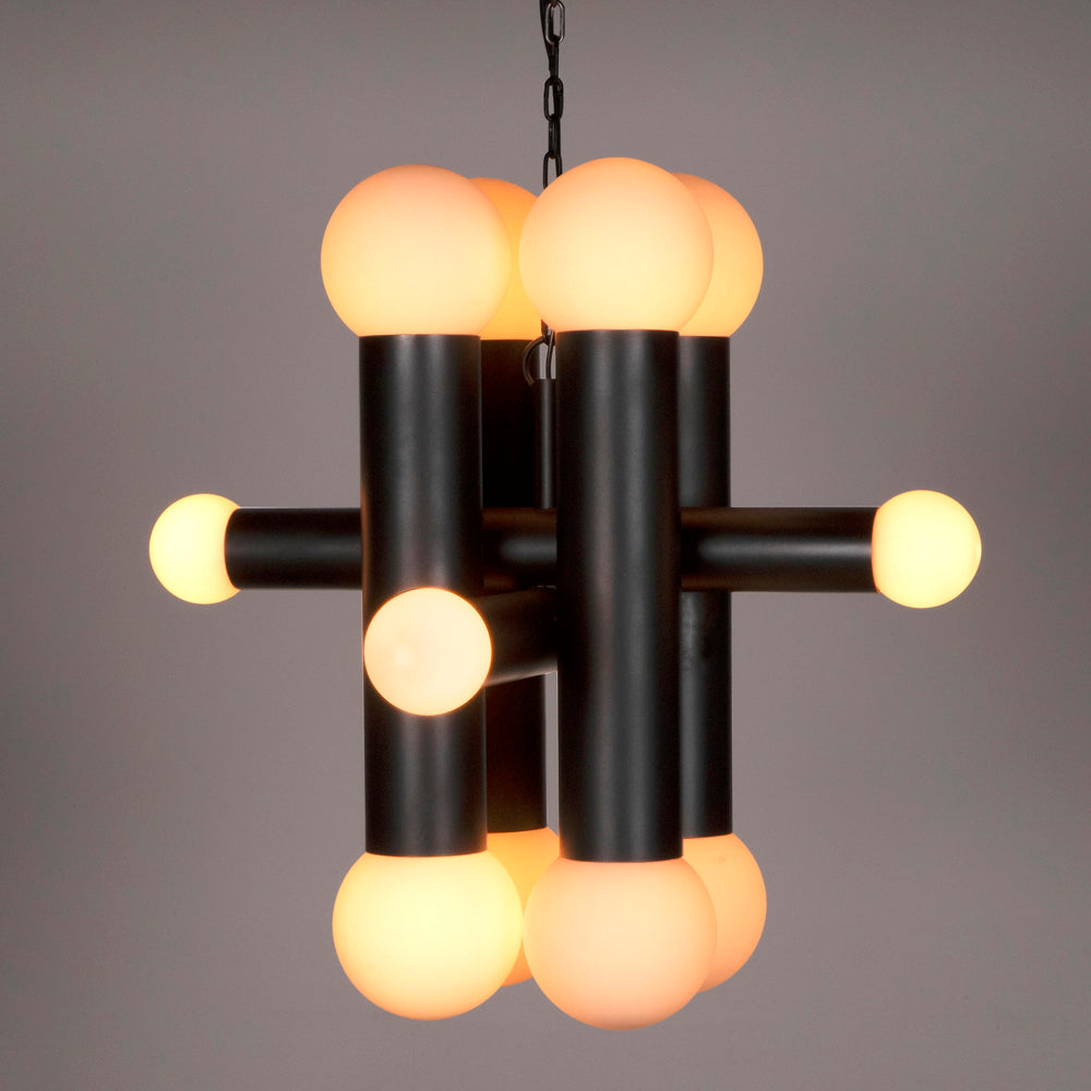 Amadeus Industrial Steel Black Chandelier