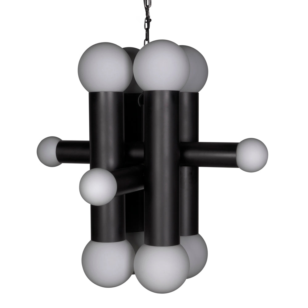 Amadeus Industrial Steel Black Chandelier