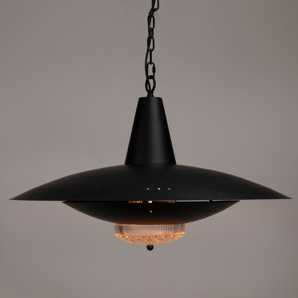 UFO Style Industrial Steel Black Pendant