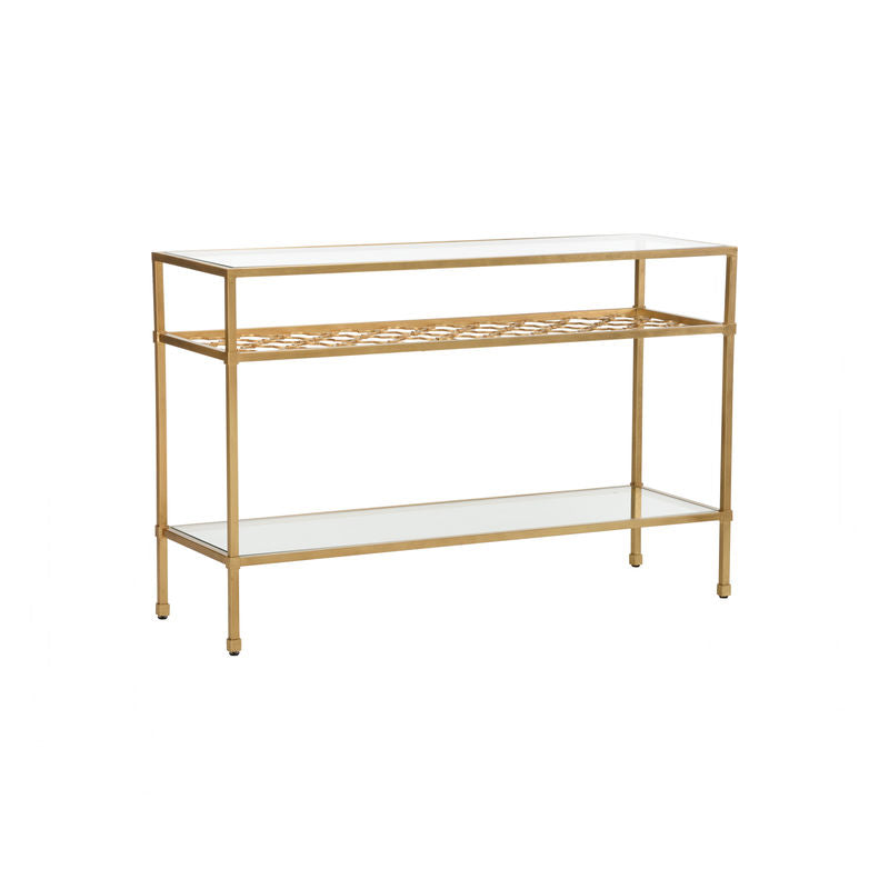 Pacific Coast Iron Framed Console Table-Console Tables-Chelsea House-Gold-LOOMLAN