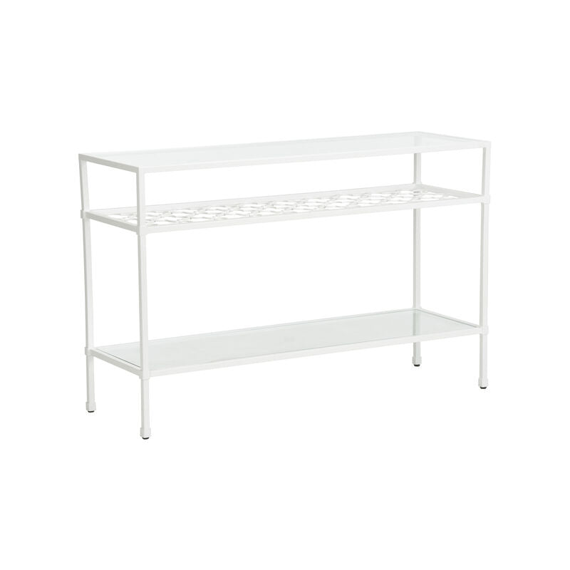 Pacific Coast Iron Framed Console Table-Console Tables-Chelsea House-White-LOOMLAN