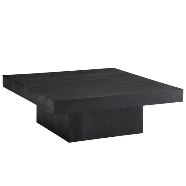 Padula Wood Black Square Cocktail Table - LOOMLAN - Bassett Mirror - Coffee Tables
