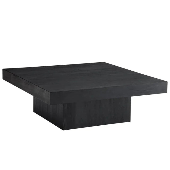 Padula Wood Black Square Cocktail Table - LOOMLAN - Bassett Mirror - Coffee Tables