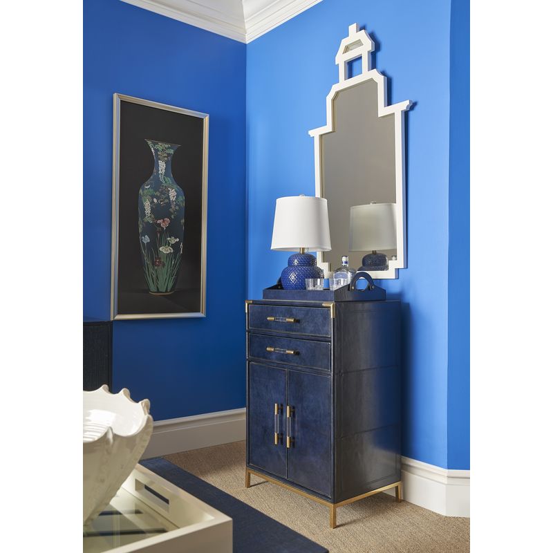 Pagoda Lacquered Wood Framed Wall Mirror-Wall Mirrors-Chelsea House-LOOMLAN