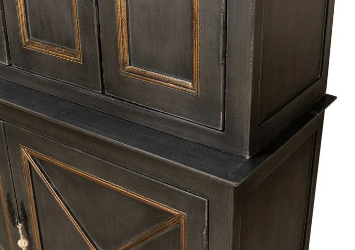 Painted Directoire Style Wooden Bookcase - LOOMLAN - Sarreid - Bookcases