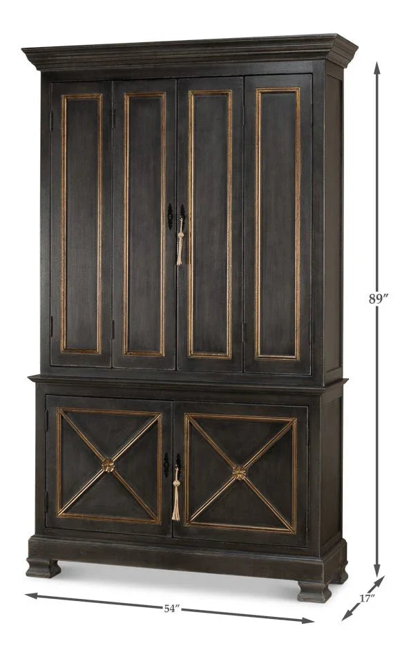 Painted Directoire Style Wooden Bookcase - LOOMLAN - Sarreid - Bookcases