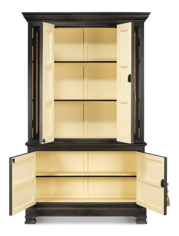 Painted Directoire Style Wooden Bookcase - LOOMLAN - Sarreid - Bookcases