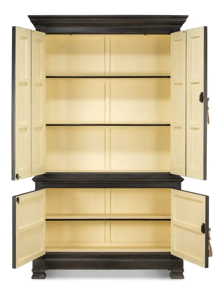Painted Directoire Style Wooden Bookcase - LOOMLAN - Sarreid - Bookcases