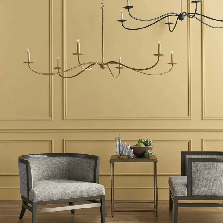 Painted Rattan Natural Rattan Saxon Rattan Chandelier - LOOMLAN - Currey & Co - Chandeliers