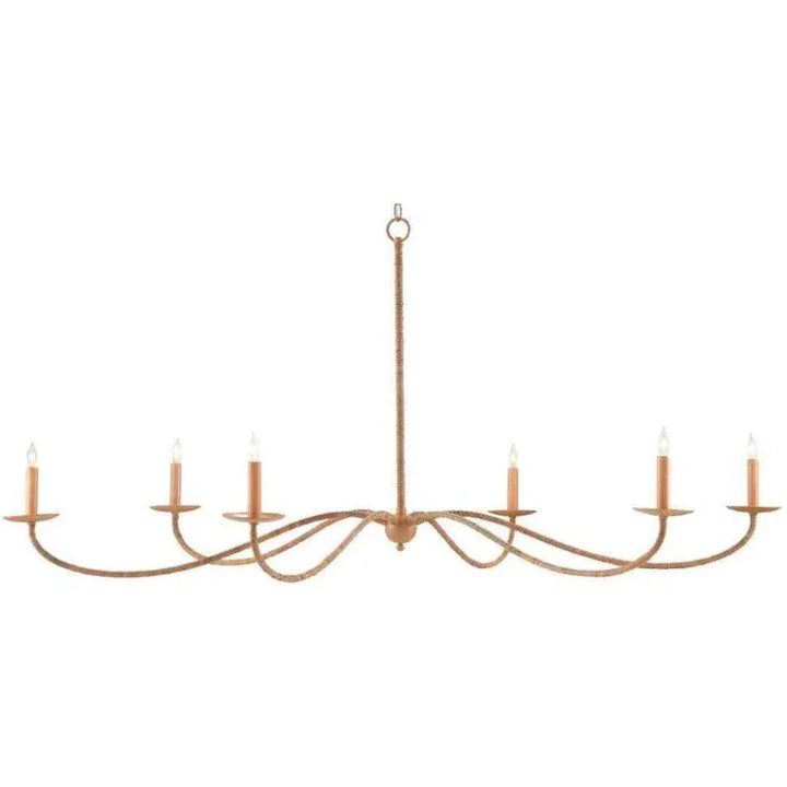 Painted Rattan Natural Rattan Saxon Rattan Chandelier - LOOMLAN - Currey & Co - Chandeliers