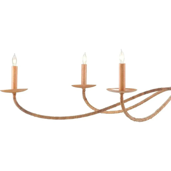 Painted Rattan Natural Rattan Saxon Rattan Chandelier - LOOMLAN - Currey & Co - Chandeliers