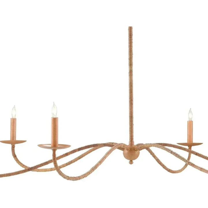 Painted Rattan Natural Rattan Saxon Rattan Chandelier - LOOMLAN - Currey & Co - Chandeliers