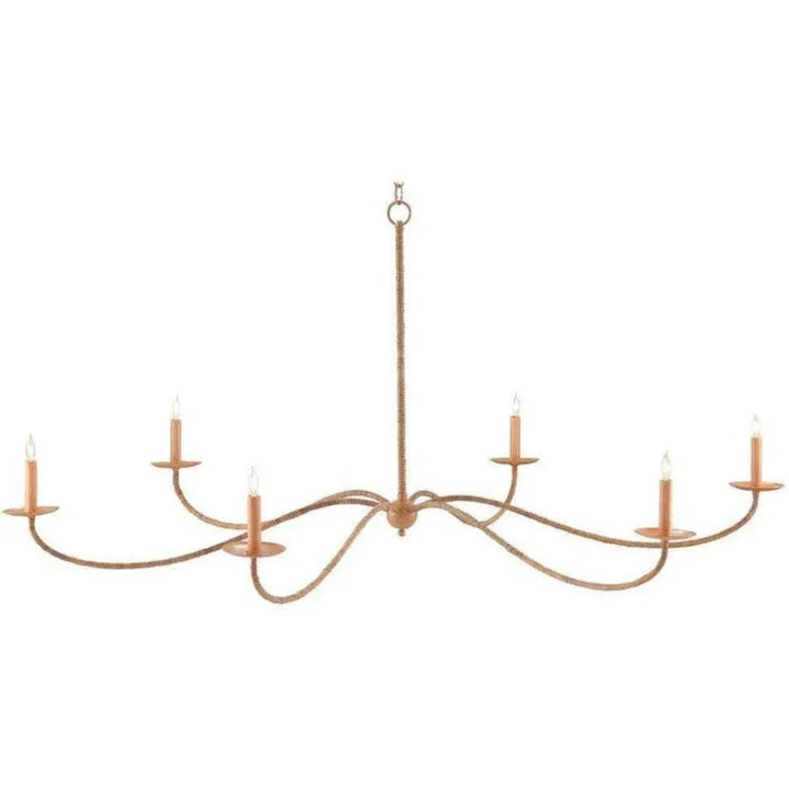Painted Rattan Natural Rattan Saxon Rattan Chandelier - LOOMLAN - Currey & Co - Chandeliers