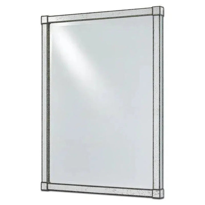 Painted Silver Viejo Light Antique Monarch Mirror - LOOMLAN - Currey & Co - Wall Mirrors