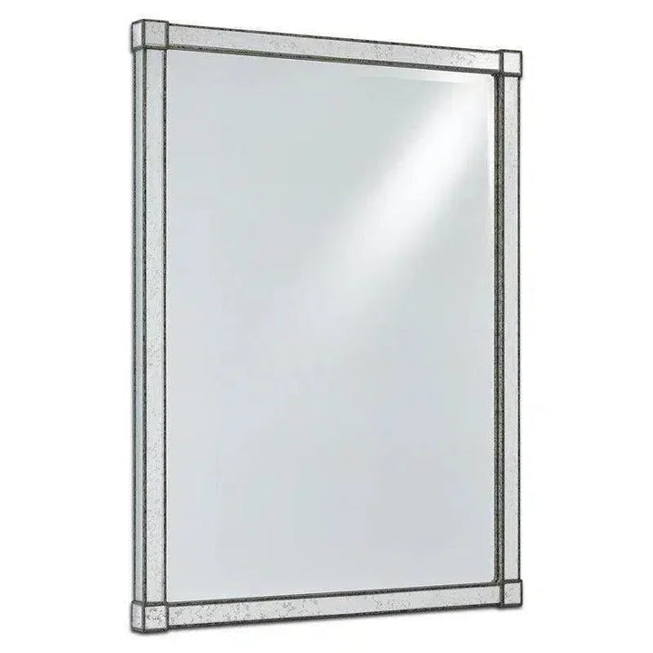 Painted Silver Viejo Light Antique Monarch Mirror - LOOMLAN - Currey & Co - Wall Mirrors